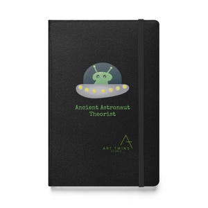 Cuaderno de tapa dura de Theory of Ancient Astronauts, diario negro con diseño de extraterrestre