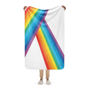 Rainbow Adventures Sherpa Blanket, Ultra-Soft Cozy Throw, Vibrant Rainbow Design