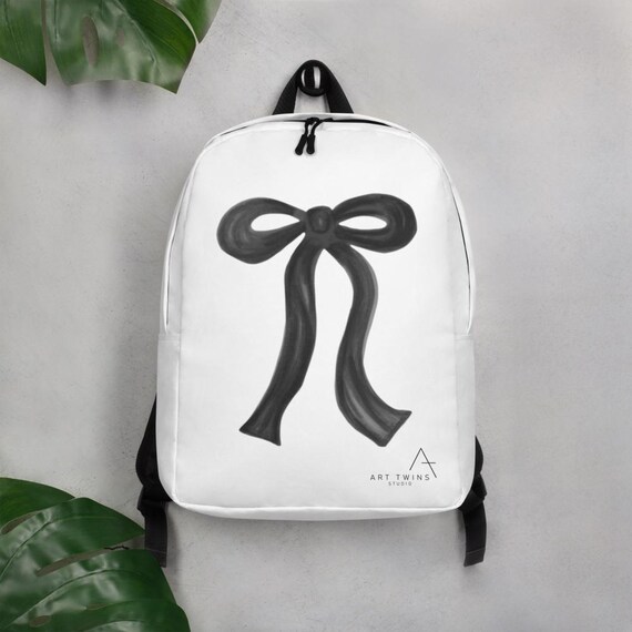 Black Bow Backpack, Minimalist Laptop Backpack, Hidden  display picture 2