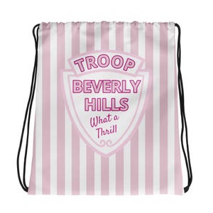 Troop Stadtkordelzug Kordelzug - Mitbringsel für Geburtstage, Junggesellinnenabschiede & Duschen, rosa Streifen mit rosa Text