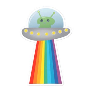 Sticker Rainbows & Alien Kiss-Cut – meerdere maten beschikbaar