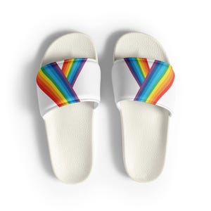 Men’s Rainbow Stripe Pool Slides