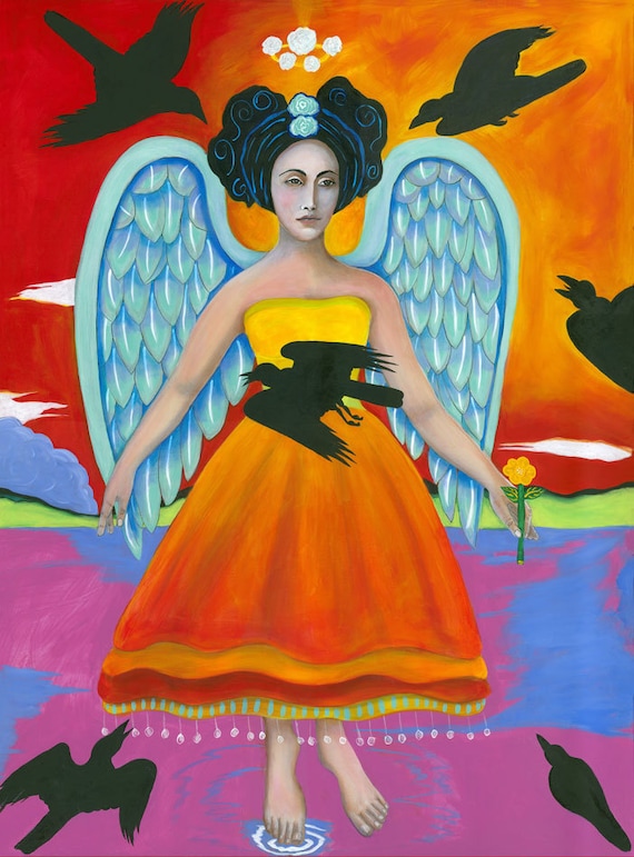 ARCHANGEL ZADKIEL, Comes to Calm the Brewing Storm, Art Print