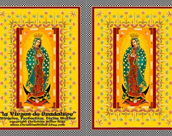 4 BLANK GREETING CARDS, La Virgen de Guadalupe, Holy Mother, Mother Mary, Guadalupe Art Card, Christina Miller