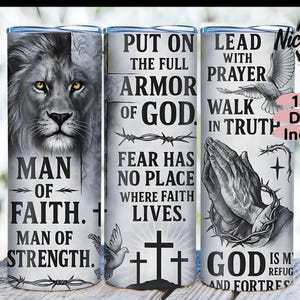 Christian Man Of God 20oz Tumbler Wrap,Sublimation Designs, Religious Tumbler Wrap Png, Bible Verse, Christian Gift for him,Instant Download