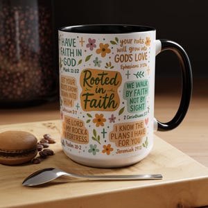 Rooted in Faith Mug, Bible Verse Christian Design, Inspirational Religious Drinkware, Sunday Morning Mug, Faith-Based Gift image 14
