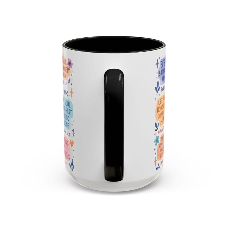 Trust in the Lord Scripture Mug | Bible Verse Hand-Drawn Floral Design | Christian Faith Gift for Morning Devotion, Spiritual Reminder image 18