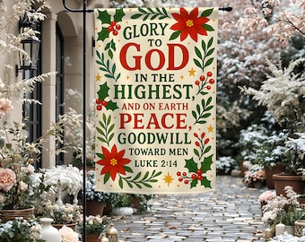 Drapeau De Jardin Pour Sapin De Noël - 32 X 46 Cm - Double Face - Coloré - Pour Maison, Festival, Cour - Pour Terrasse, Pelouse, Maison, Décoration Extérieure