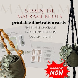 Printable Macramé Knot Guide | Boho Plant Hanger Tutorial | Crafting Fun | Beginner Friendly