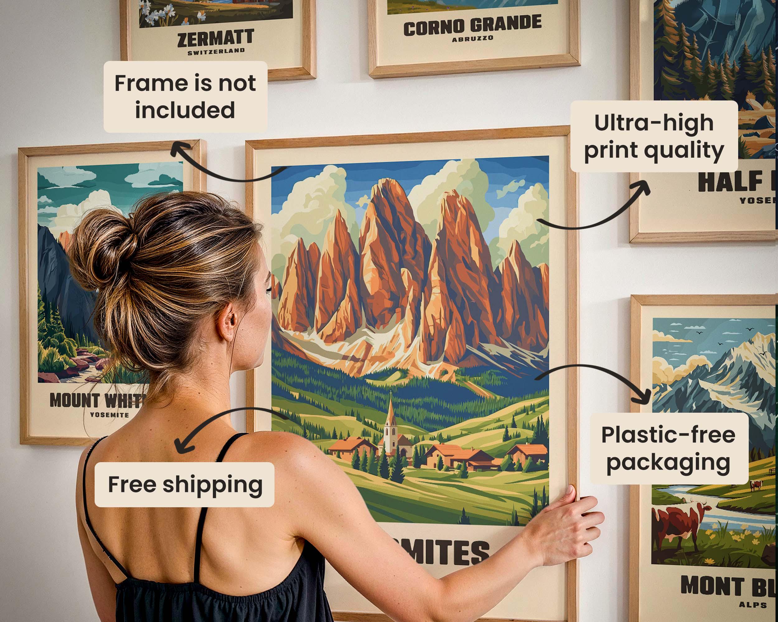 Corno Grande Print | Retro Abruzzo Apennine Mountains Poster