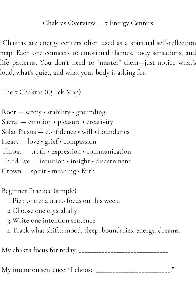 Crystal & Chakra Journal | Beginner's Guide, Self-discovery (printable ...