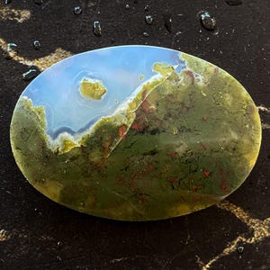Green Moss Agate Cabochon: Natural Gemstone for Jewelry Making, 20mm
