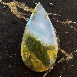 Green Moss Agate Gemstone Cabochon: Natural Jewelry Stone, 20mm