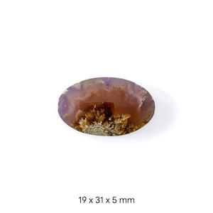 Purple Plume Agate Cabochon 19x31x5 mm – Oval Cut Indonesia Agate, Natural Gemstone for Jewelry Making, Unique Loose Stone Collectible