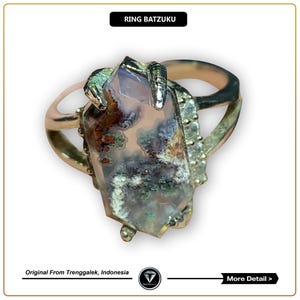 Art Deco Leaf White Silver Moss Agate Engagement Ring Nature Inspired Cluster Promise Ring Green Gemstone Branch Bridal Ring Jewelry