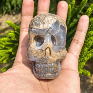 Skullis Crystal Skull, Gemstone Super Realistic! Lifesized 6.1" Malachite Hand Carved Crystal Skull, Crystal Healing, Fine Art Sculpture