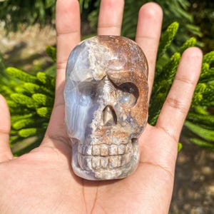 Crystal Skull,Carving Skull Figurine,Hand Carved Gemstone Skull Home Decor,Crystal Gift,Reiki Healing Skull Statue