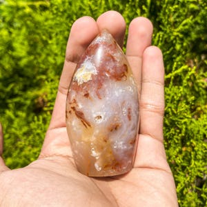 Moss Agate Stone Point (1.5&quot; - 4.5&quot;) - Moss Agate Tower - Mocha Stone - Colorful Moss Agate Tower with Cut Base - Natural Moss Agate Point
