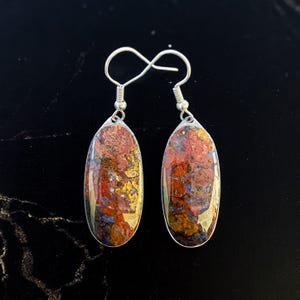 Klawing Multicolor Jasper Earrings: Indonesian Gemstone Cabochons