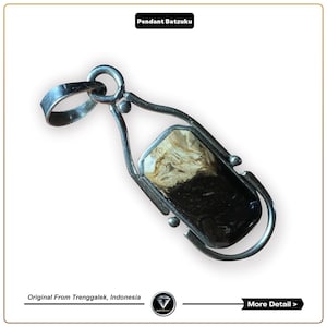 May include: A silver pendant with a rectangular stone set in a silver frame. The stone is a mix of brown and white colors. The pendant is on a white background.