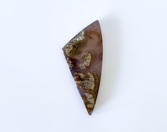 Purple Plume Moss Agate Cabochon: Teardrop Gemstone for Jewelry Making