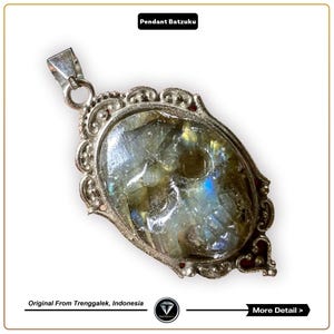 Genuine Natural Blue Flash Labradorite Skull Pendant Grade AAA Gemstone Labradorite Pendant
