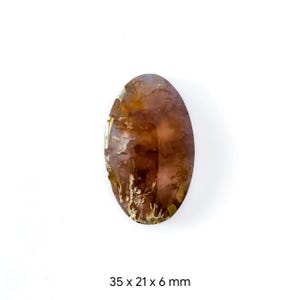 Purple Plume Agate Cabochon – 35x21x6 mm Oval Cut, Natural Indonesia Agate Gemstone, Polished Loose Stone for Jewelry Making and Collecting