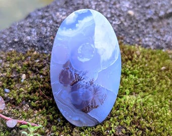 Dendritic Agate Cabochon | Scenic Plume Gemstone (30x18x6mm)