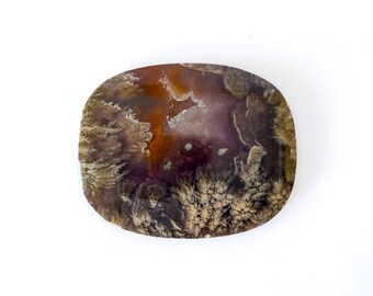 Purple Plume Agate Cabochon: Indonesian Gemstone, Statement Jewelry (40x33x6mm)
