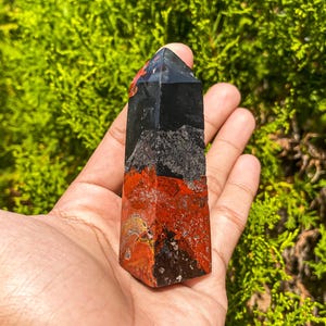 Multicolor Stone Point (1.5&quot; - 4.5&quot;) - Moss Agate Tower - Mocha Stone - Colorful Moss Agate Tower with Cut Base - Natural Moss Agate Point