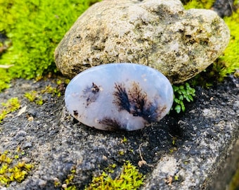 Dendritic Agate Cabochon: Scenic Gemstone for Wire Wrap Jewelry Making (23x15x4 mm)