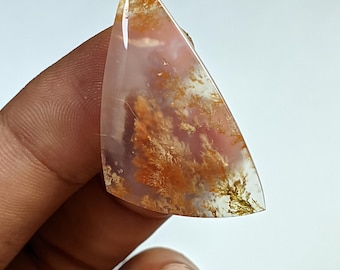 Natural Moss Agate Cabochon: Top Grade Loose Gemstone (30mm x 40mm)
