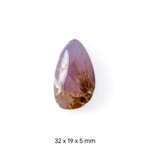Purple Plume Agate Cabochon – 32x19x5 mm Freeform Shape, Indonesia Agate Gemstone, Unique Loose Stone for Jewelry Making
