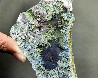 Large Dendritic Moss Agate Slab 86x67x8mm Natural Scenic Plume Agate Rough Lapidary Stone Collector Display Specimen