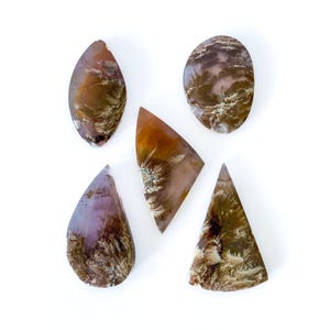 5 pcs Natural Purple Plume Agate Teardrop Shaped Cabochon, Gifts For Her, Gifts For Him, Personalized Gifts, Birthday Gifts, Halloween Gifts