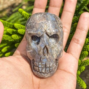 Crystal Skull,Carving Skull Figurine,Hand Carved Gemstone Skull Home Decor,Crystal Gift,Reiki Healing Skull Statue