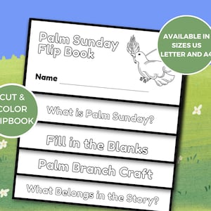 Palm Sunday Kid&#39;s Flipbook Craft, Easy Palm Sunday and Easter Sunday School Craft, Bible Lesson Craft for Kids