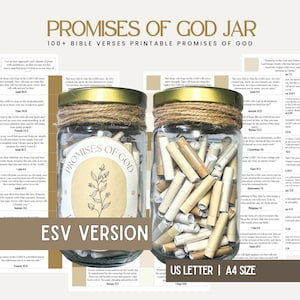 DIY Glas Bibel Vers druckbare Schriften Glas Versprechen Gottes Glas christliche Ermutigung Geschenke Affirmation Schriftkarten Gottes Versprechen ESV