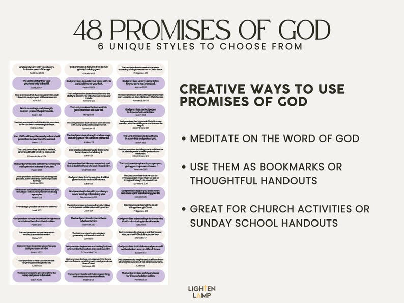 Printable Scripture Cards Gods Promises Bible Verse Encouraging Daily ...