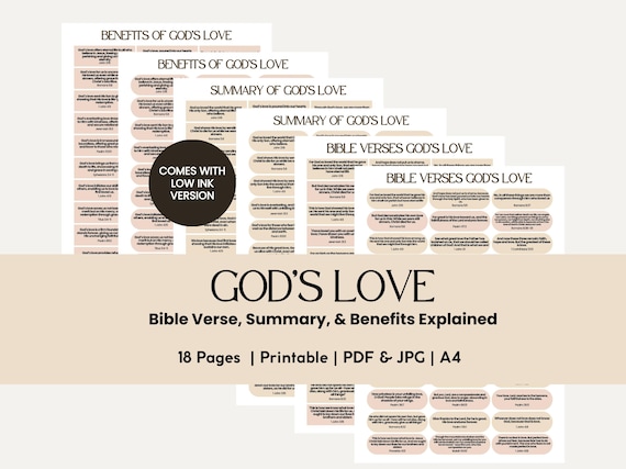 Gods Love Promises Printable Scripture Cards Bible Verses Printable Encouraging Daily Affirmation Cards Faith Based Promises of Gods Love