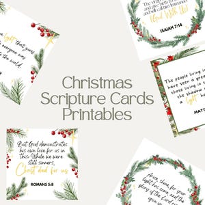 Weihnachtsschriftkarte druckbare christliche Bibel-Vers-Anhänger für Weihnachtsgeschenk Advents-Schriftkarte für Feiertagsgeschenk-Dekorationskarten