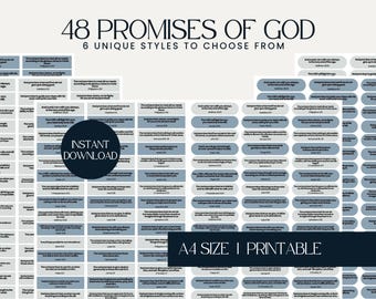 Druckbare Schriftkarten Gottes versprechen Bibelvers, die tägliche Affirmation Bibelverse druckbare Versprechen der Gotteskarten blau fördern