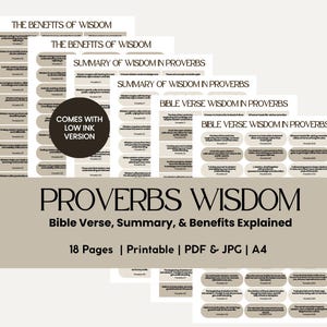 Cartes bibliques imprimables Promesses de Dieu Proverbes Versets bibliques Sagesse Cartes d'affirmations encourageantes au quotidien Carte basée sur la foi imprimable Promesses