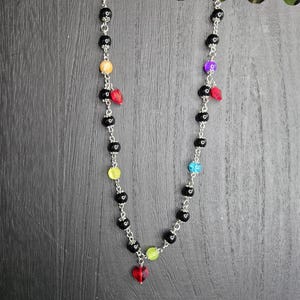 Spring Inspired Necklace, beaded necklace, flower necklace, silver necklace, nature jewelry, handmade necklace