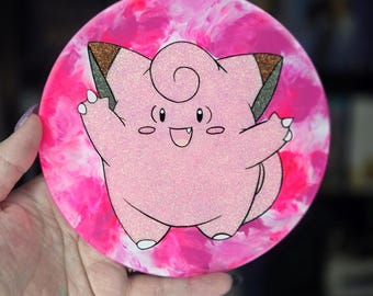 6in pkmn glass painting, anime decor, anime art, anime gift, anime glass art, anime room decor