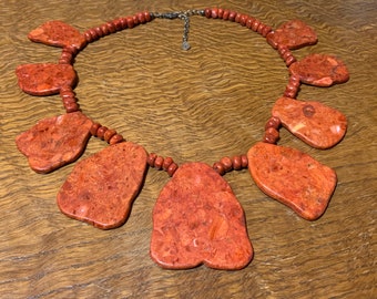 Barse Stone necklace coral red
