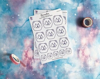 Colour Your Own Chow Chow Planner Sticker Sheet CHOW-001