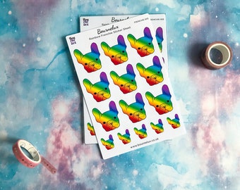 Rainbow Frenchie Planner Sticker Sheet Colourful Stickers | Journal stickers, dog stickers, scrapbook, DIY diary, bullet journal