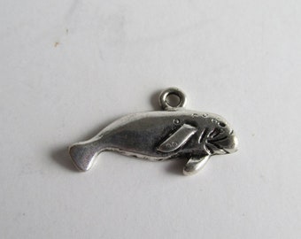 Manatee, Sea Cow, TWO Charms, Antique Silver   AP2032