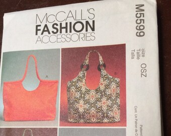 Tote, Bag, McCall's, Fashion Accessories, M5599, Uncut